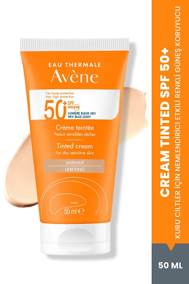 Avene Cream SPF 50+ Kuru Ciltler için Renkli Güneş Kremi Yüksek Koruma ve Nemlendirici Etkili 50 ml