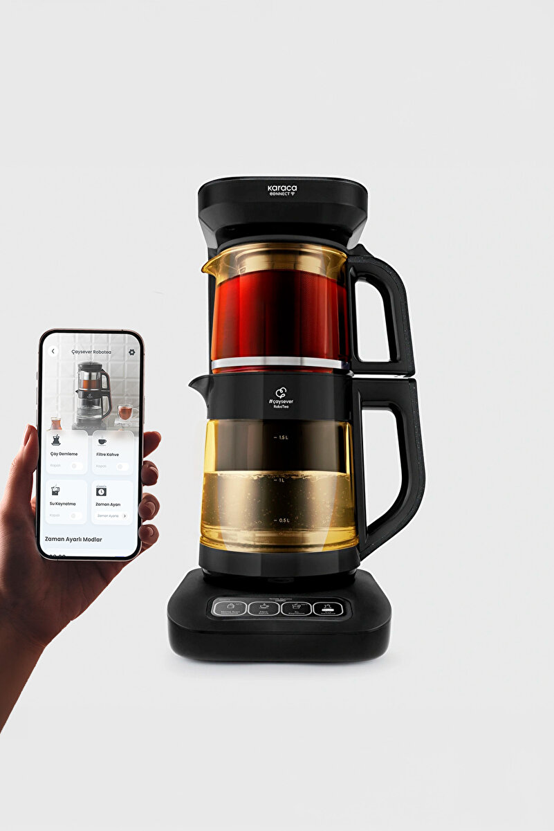 Karaca Robotea Pro Connect 4 in 1 Konuşan Cam Çay Makinesi Agate