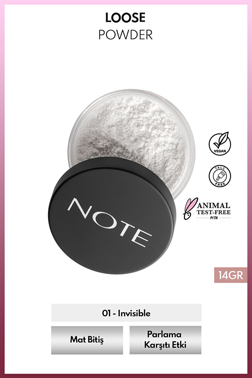 NOTE Loose Powder Makyaj Sabitleyici Matlaştırıcı Toz Pudra - 01 Invisible