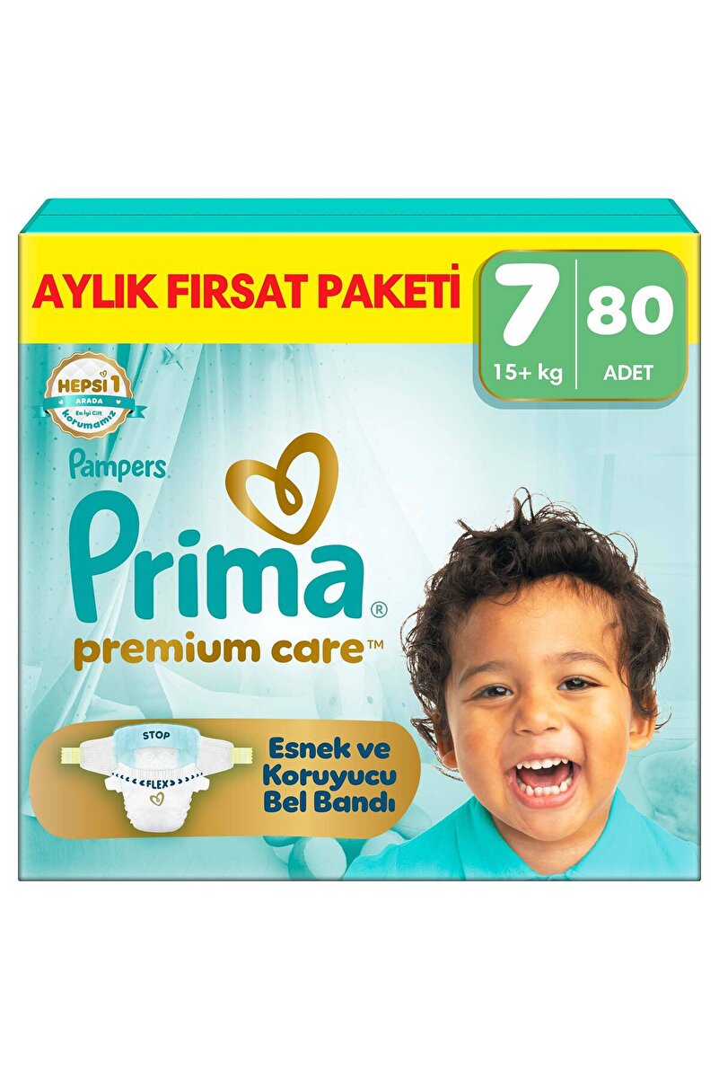 Prima Premium Care Aylık Fırsat Paketi 7 Numara 80 Adet Bebek Bezi