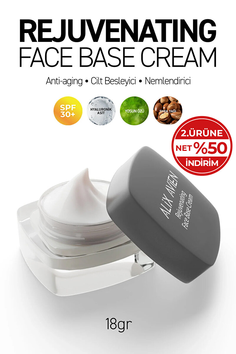Alix Avien Rejuvenating Face Base Cream - Çok Amaçlı Gençleştirici Makyaj Bazı Kremi SPF 30