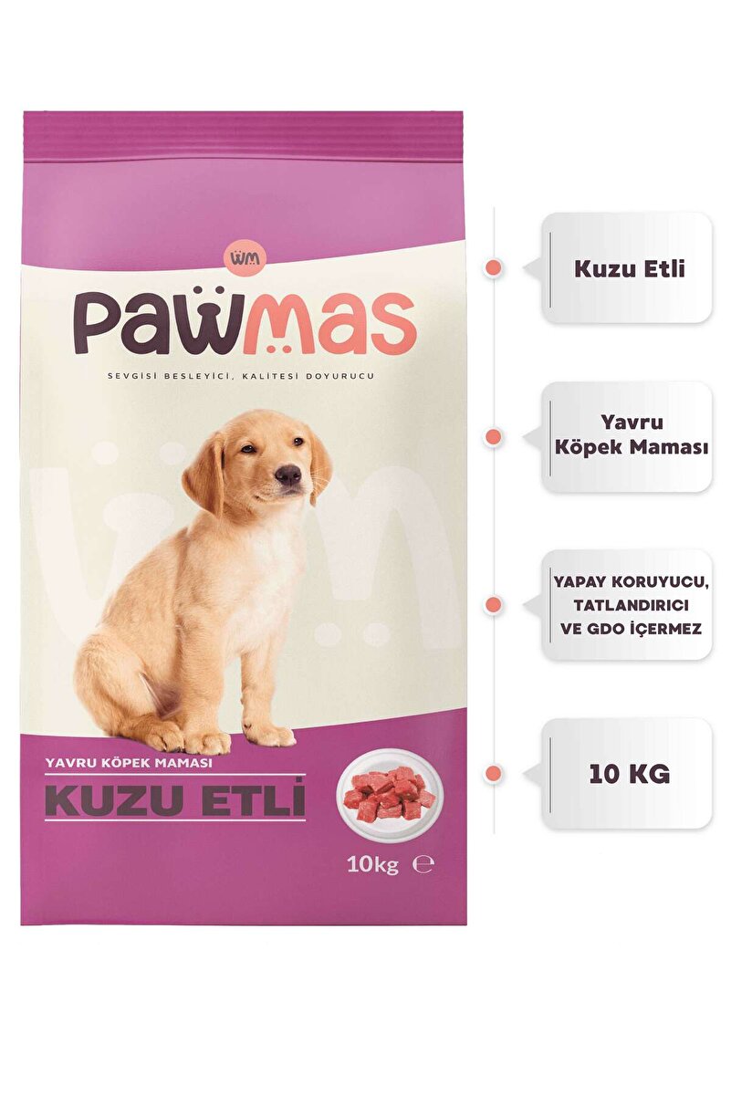 Pawmas Kuzu Etli Yavru Köpek Maması 10 Kg
