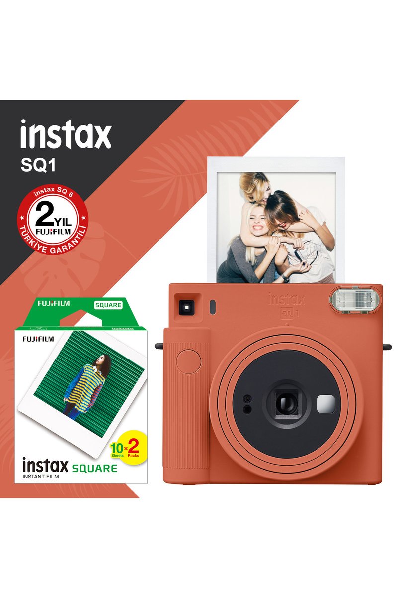 Fujifilm Instax Sq1 Terracotta Turuncu Fotoğraf Makinesi ve 20LI Kare Film