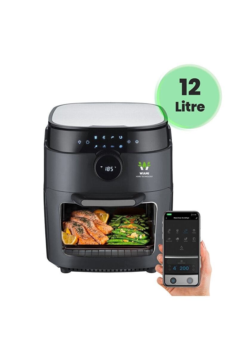 WİAMi Air Fryer 12 Litre Siyah Oven Akıllı Fritöz 699HSERI