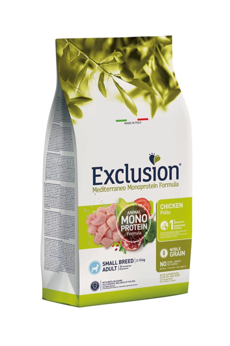 Exclusion Mediterraneo Monoprotein Düşük Tahıllı Tavuklu Narlı Küçük Irk Yetişkin Köpek Maması 7kg