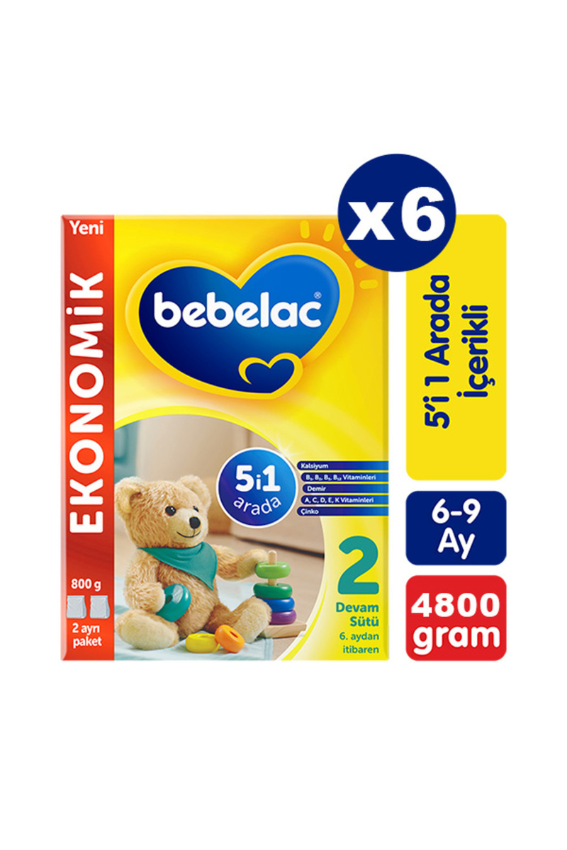 Bebelac 2 Devam Sütü 800 gr X 6 Adet
