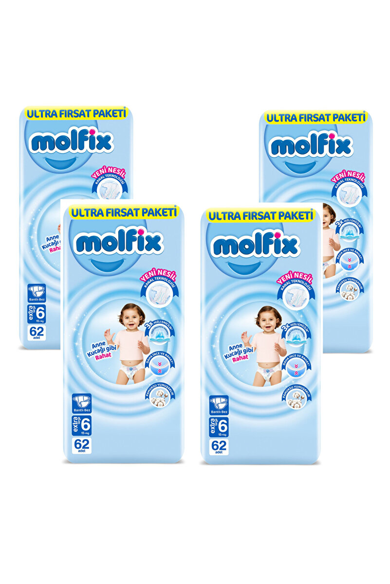 Molfix Bebek Bezi Ultra Fırsat Paketi 6 Numara 248'li