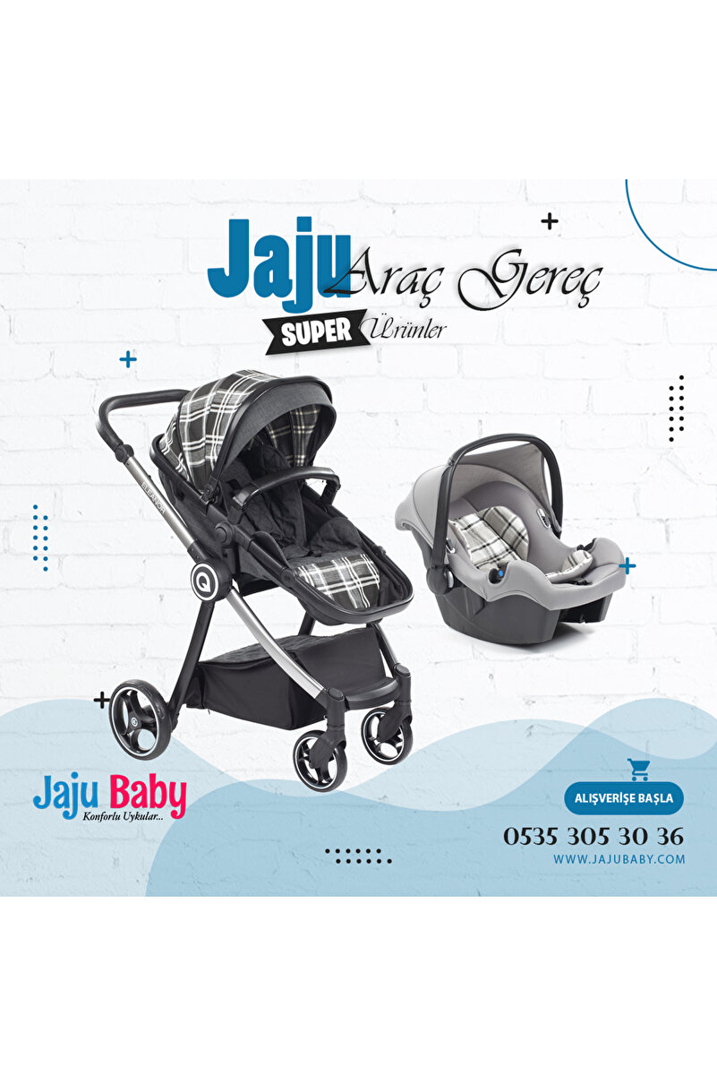 Jaju Baby SİYAH Quero AND1090 Eleanor Çift Yönlü Bebek Arabası