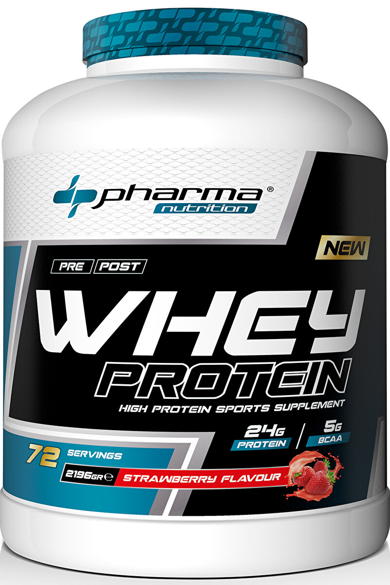Pharma Nutrition Whey Protein 2196 gr Çilek Aromalı Protein Tozu 24 gram Protein 72 Servis