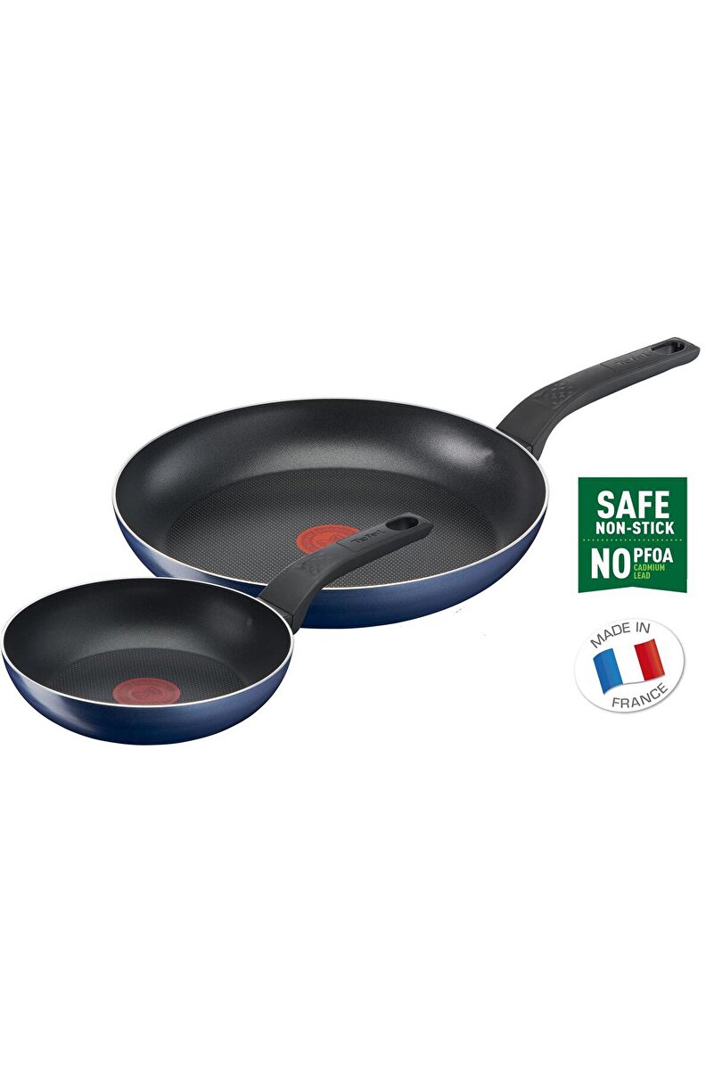TEFAL Easy Cook & Clean 1X Difüzyon Tabanlı 2'li Tava Seti - 20/28 cm