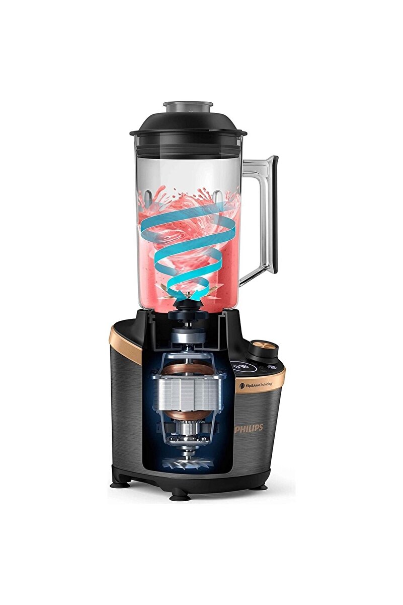 Philips YENİ SERİ , 1500 W , 2 Litre , Flip&juice Meyve Sıkacağı Modüllü Yüksek Hızlı Blender