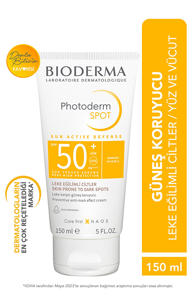 Bioderma Photoderm SPOT SPF50+ Leke Karşıtı Yüksek Koruma Sağlayan Yüz ve Vücut Güneş Kremi 150 ml DEMBA107
