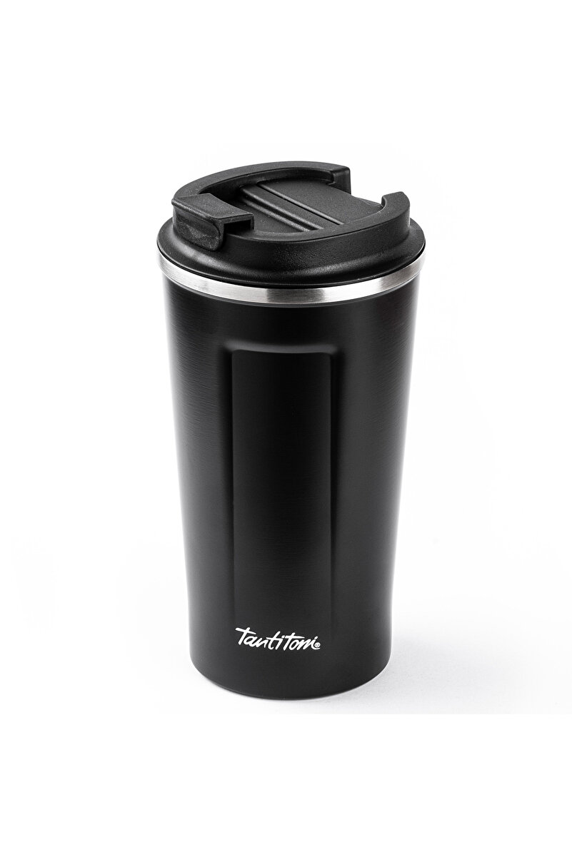 Tantitoni 001-01-SİYAH COFFEE YAZILI PASLANMAZ ÇELİK TERMOS BARDAK 500ML