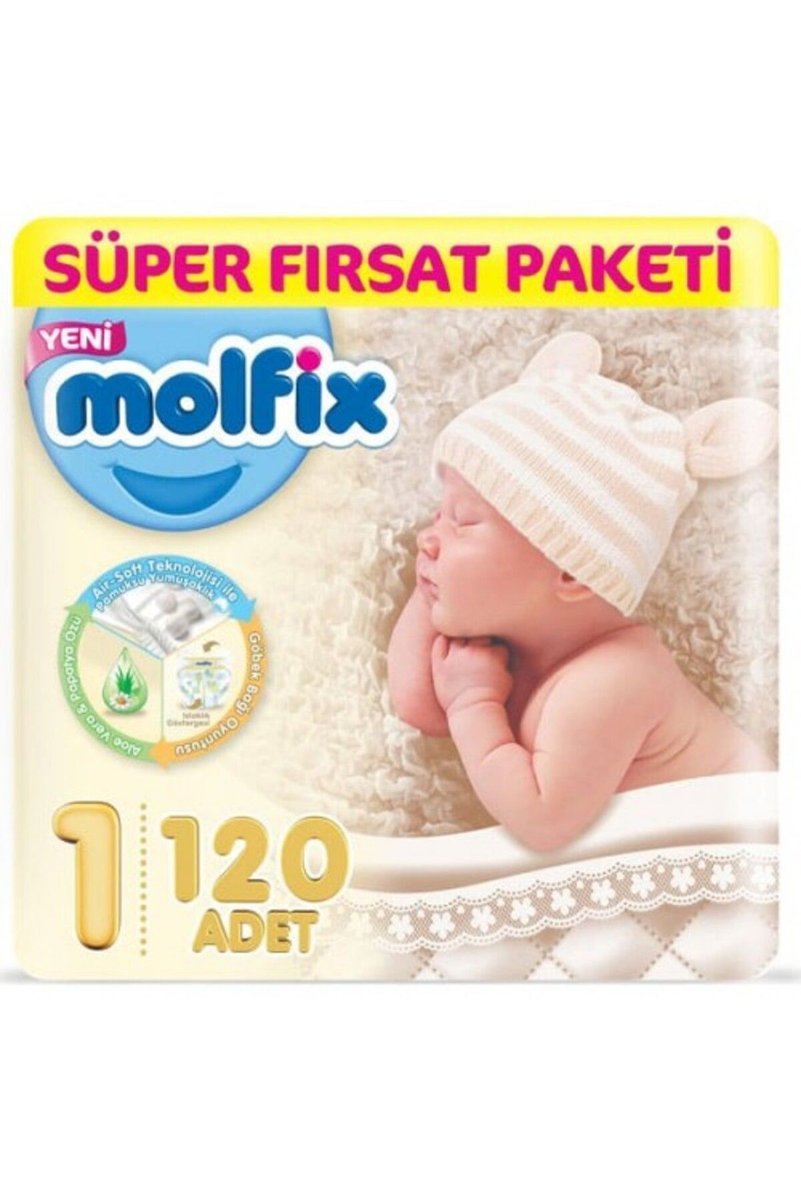 Molfix Bebek Bezi 1 Beden Yenidoğan Süper Fırsat Paketi 120 Adet