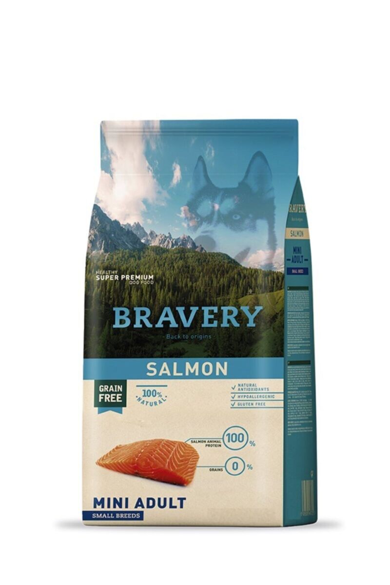 Bravery Adult Small Breed Salmon Tahılsız Somon Balıklı Küçük Irk Yetişkin Köpek Maması 2 kg