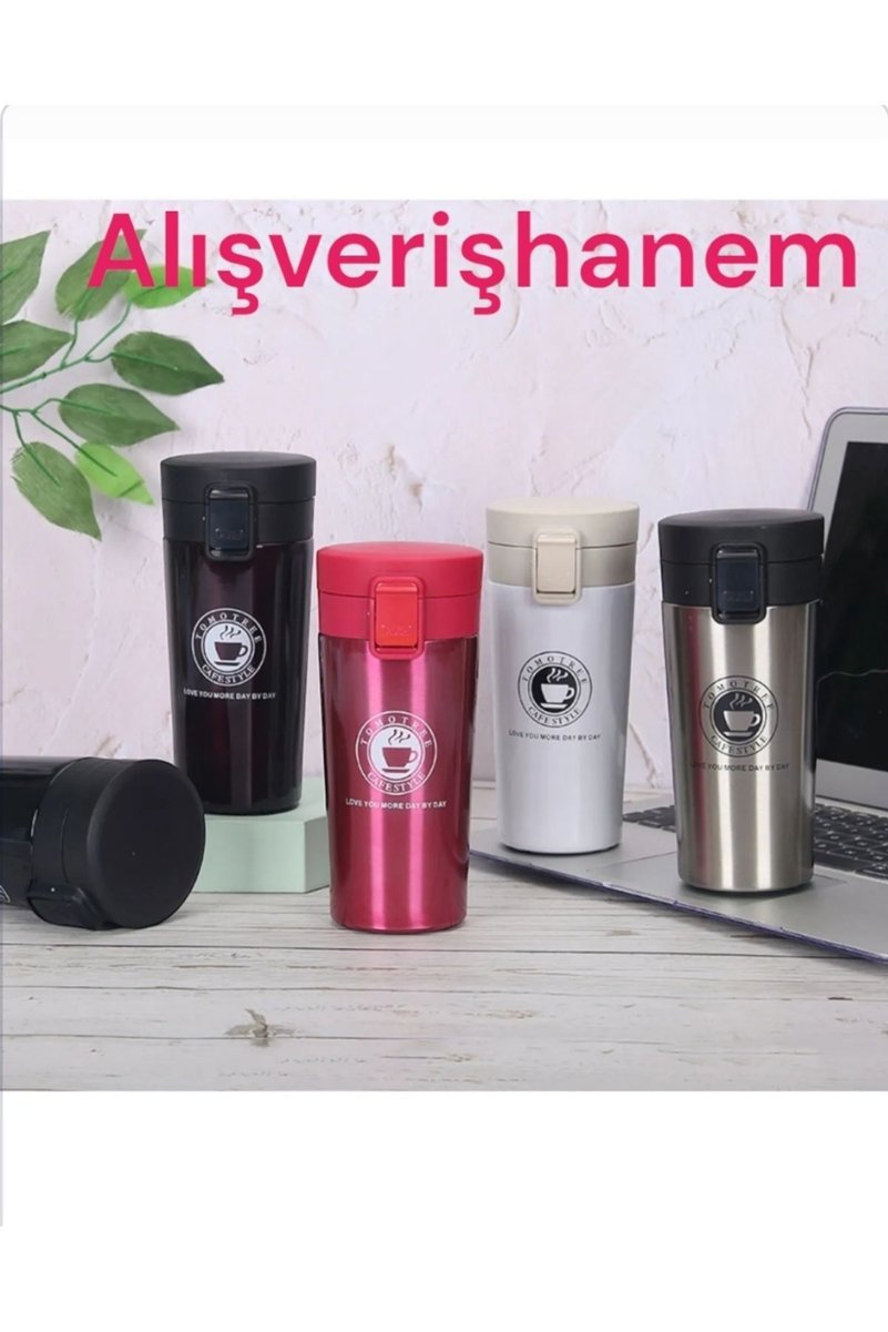 Alışverişhanem Filtreli Çift Katmanlı Paslanmaz Çelik Mug Bardak Termos 380 ml 7 Beyaz13 Bordo1metalik 8pembe)