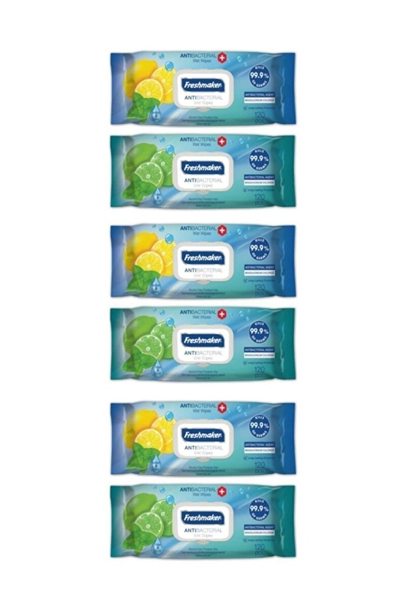 Freshmaker Antibakteriyel Islak Havlu Mendil 120'li 6 Paket