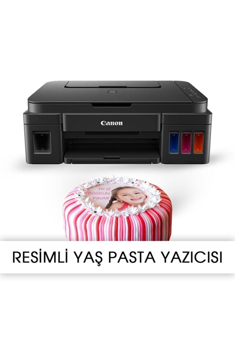 Canon Resimli Pasta Yazıcısı - Pıxma G3411 Gıda Mürekkepli Bitmeyen Kartuş Sistemi
