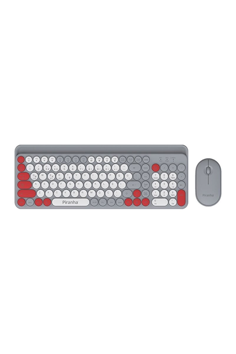 Piranha 2381 Kablosuz Türkçe Q Klavye Ve Mouse Seti / Bluetooth & 2.4g / Windows - Macos/ios - Android