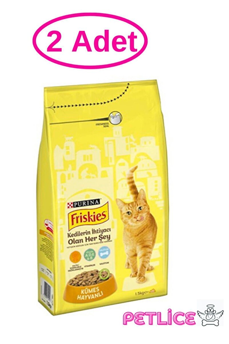 Friskies Kümes Hayvanlı Yetişkin Kuru Kedi Maması 2 x 1.5 Kg (1500Gr)