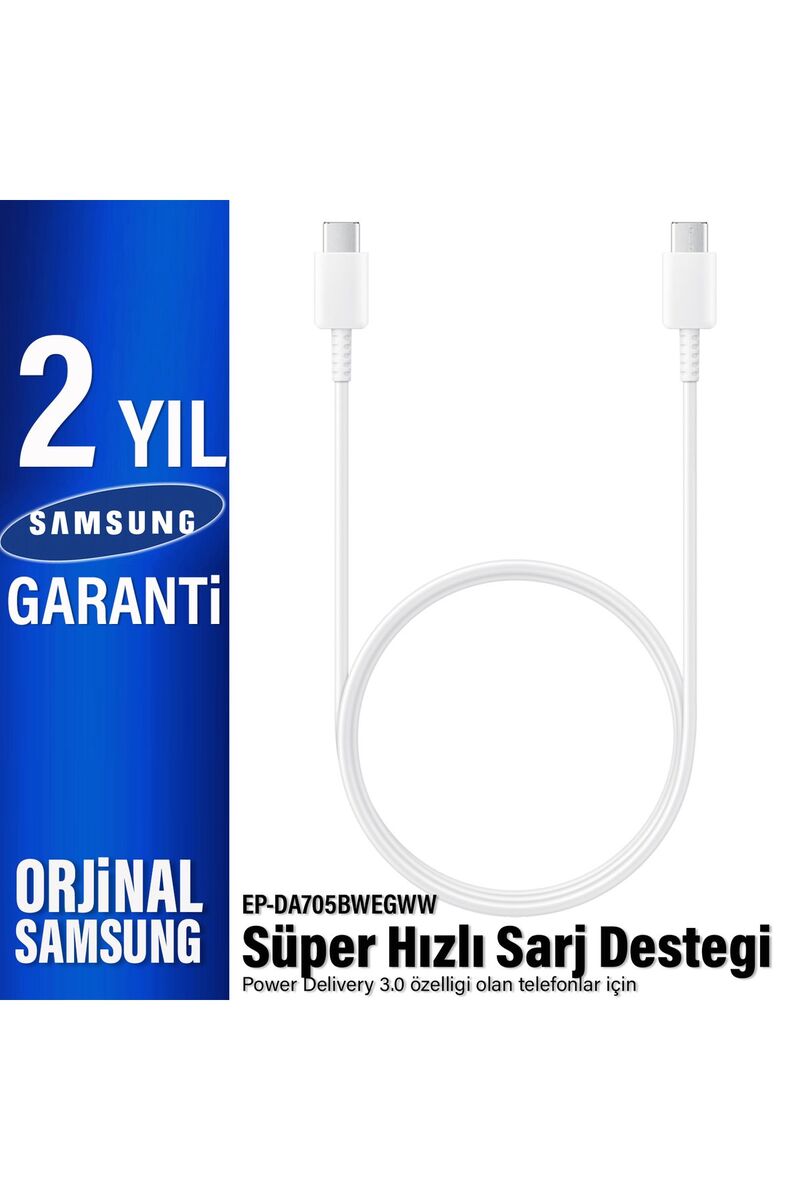 Samsung EP-DA705B Type-C Kablo 25W Hızlı Şarj Kablosu ( Türkiye Garantili )