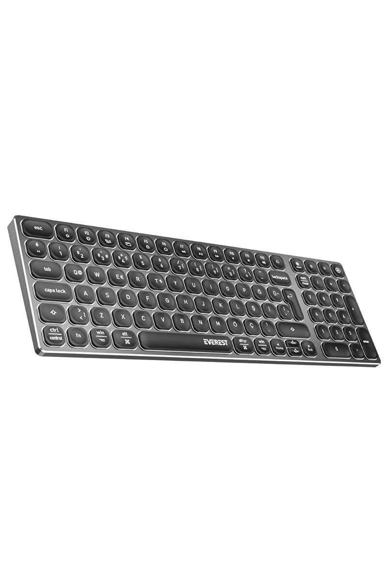 Everest / Everest KB-BT98 Beyaz/Gri Bluetooth Ultra İnce+Şarjlı Q Mac/Win/Android/Ios Uyumlu Kablosuz klavye
