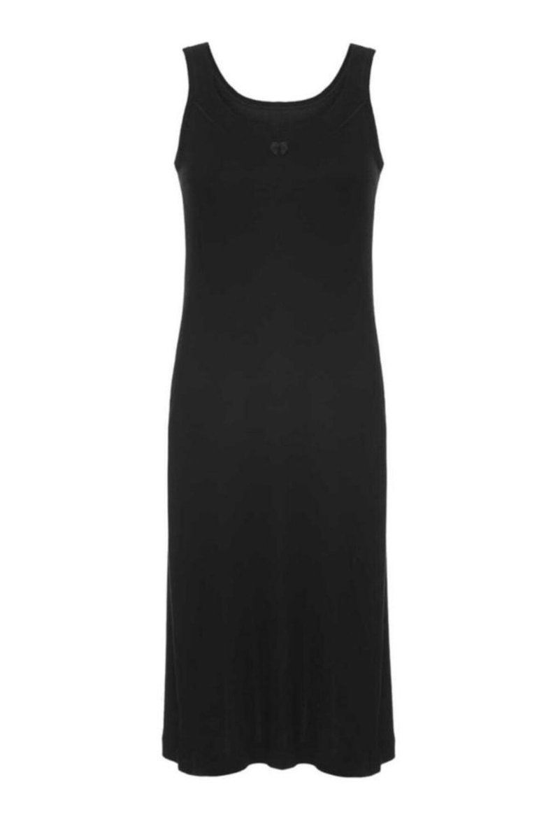 Prive Premium %100 Pamuk Comfort Siyah Midi Iç Elbise Astar