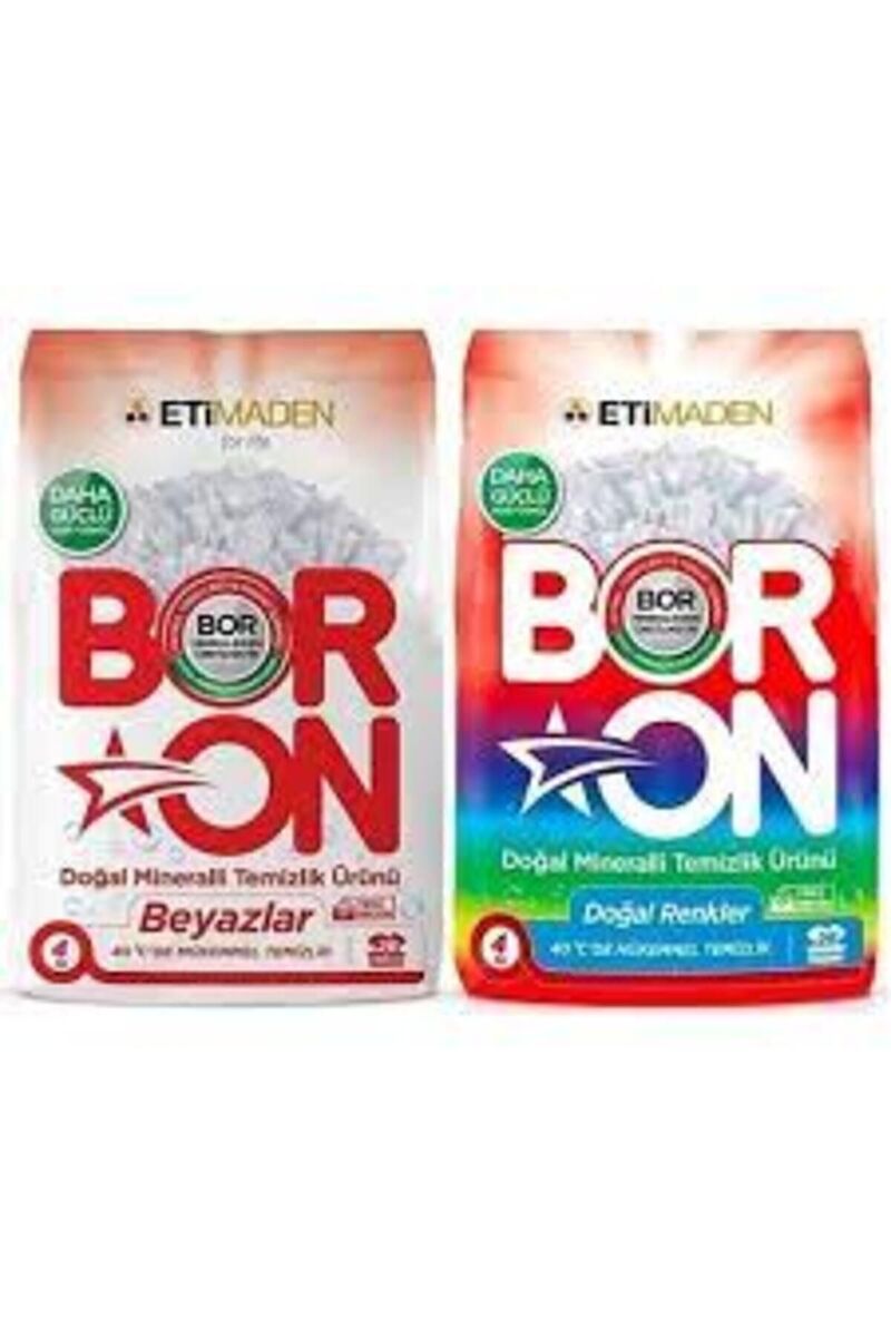 Boron Toz Çamaşır Deterjanı Renkliler Ve Beyazlar Için 4 Kg X 2