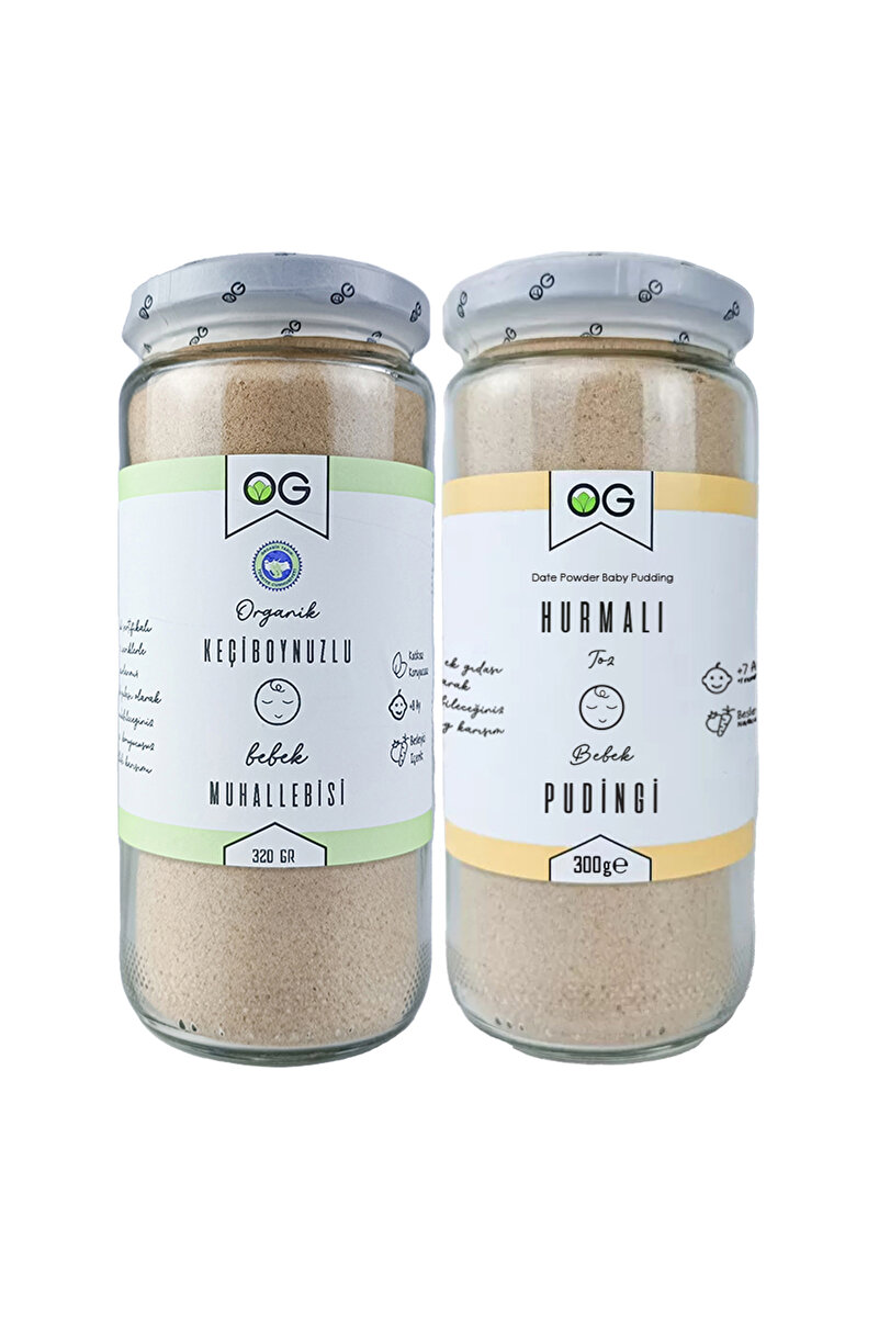 OG natural Organik Keçiboynuzlu Bebek Muhallebisi Ve Hurmalı Bebek Pudingi Seti