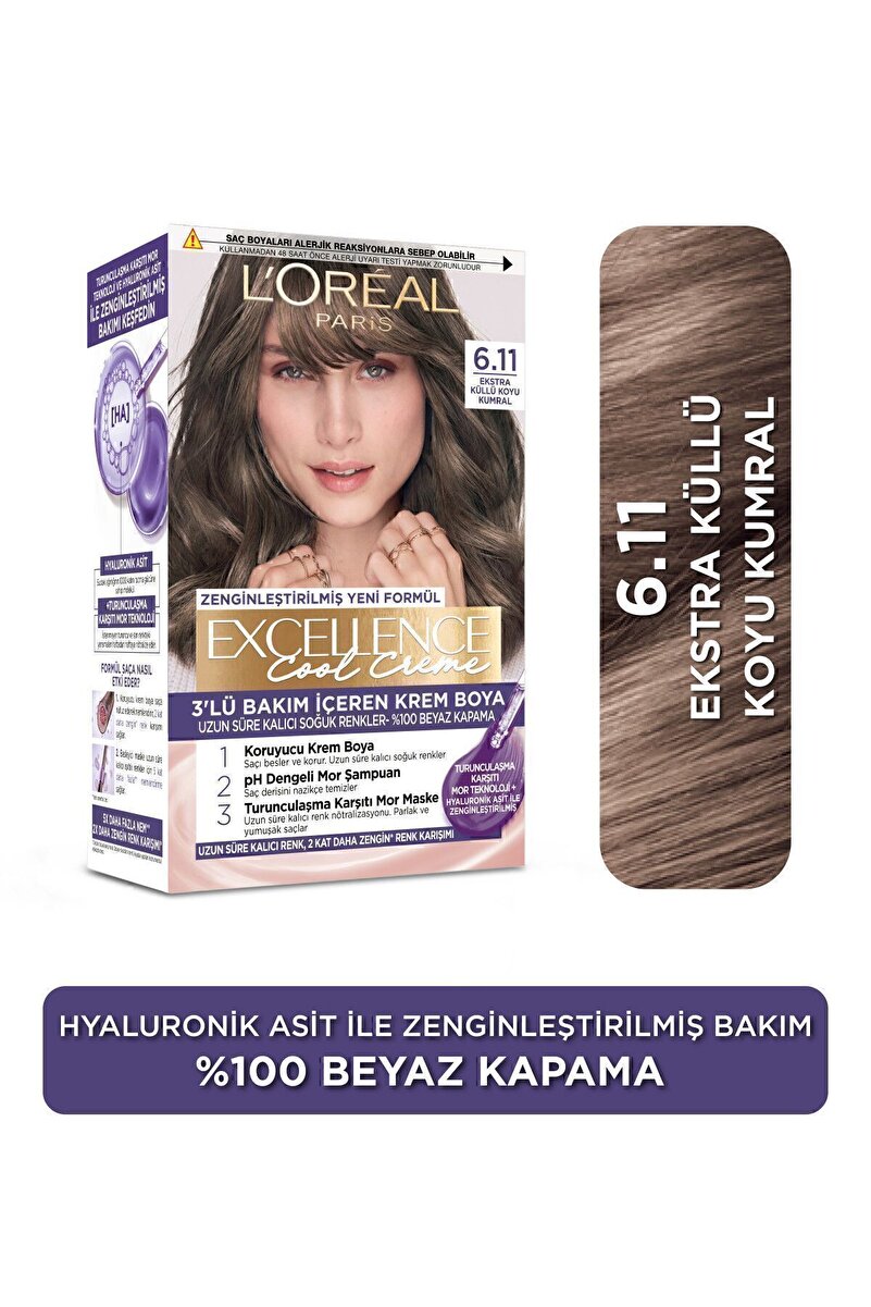 L'Oreal Paris L’oréal Paris Excellence Cool Creme Saç Boyası – 6.11 Ekstra Küllü Koyu Kumral