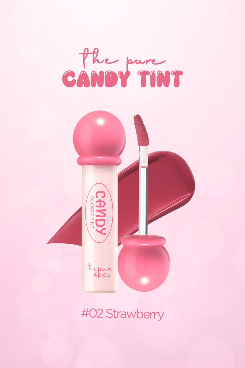 Missha Uzun Süre Kalıcı, Parlak Bitişli, Su Bazlı Tint A'pıeu The Pure Candy Tint (NO.02 STRAWBERRY)