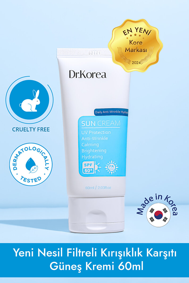 Dr.Korea Daily Anti-Wrinkle Hydrating Sun Cream Yeni Nesil Filtreli Kırışıklık Karşıtı Güneş Kremi 60ml