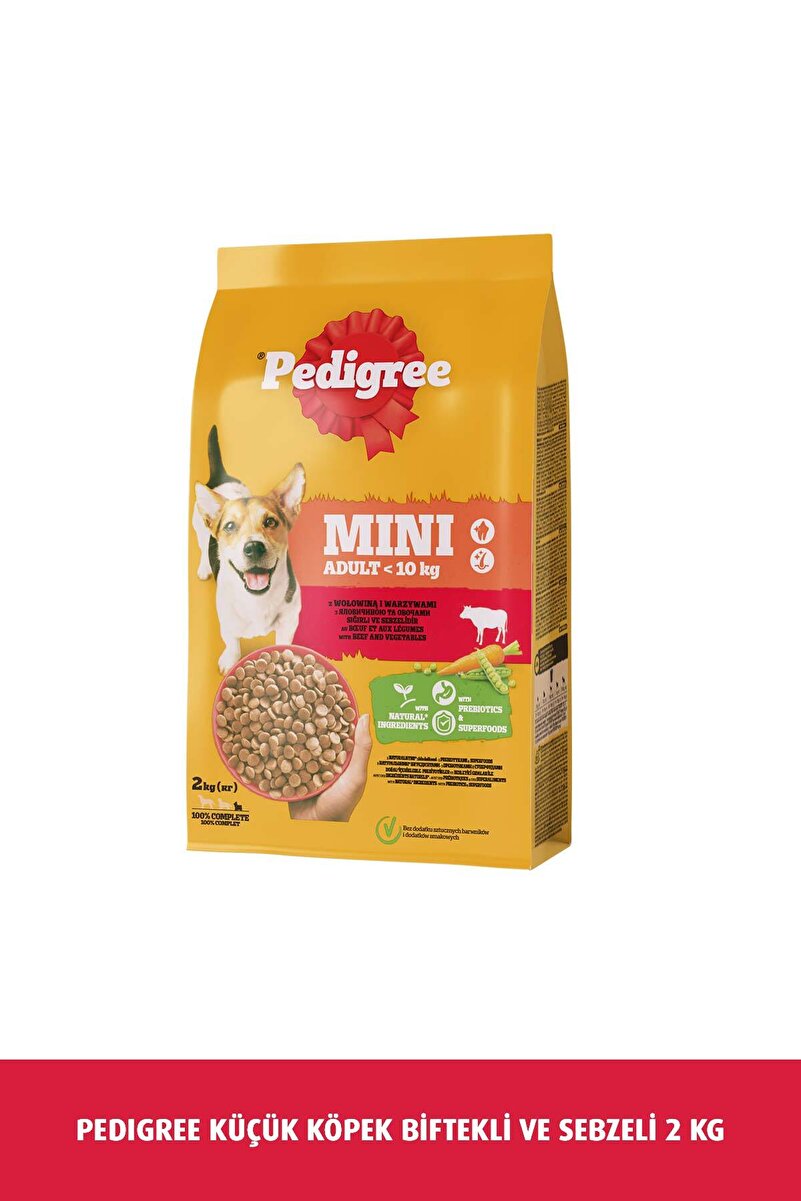 Pedigree Küçük Cins Biftek Ve Sebzeli Köpek Maması 2000 gr