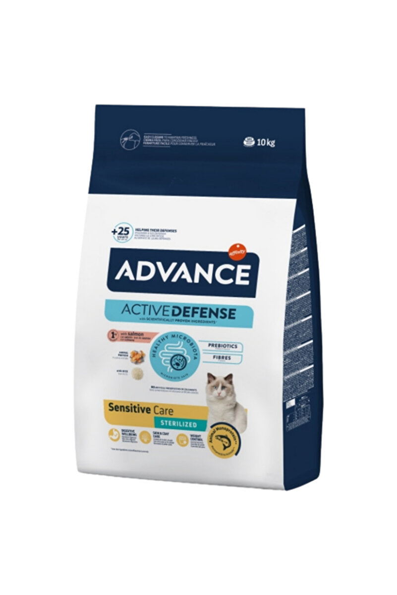 Advance Sensitive Sterilised Somonlu Kısırlaştırılmış Kedi Maması 10 Kg