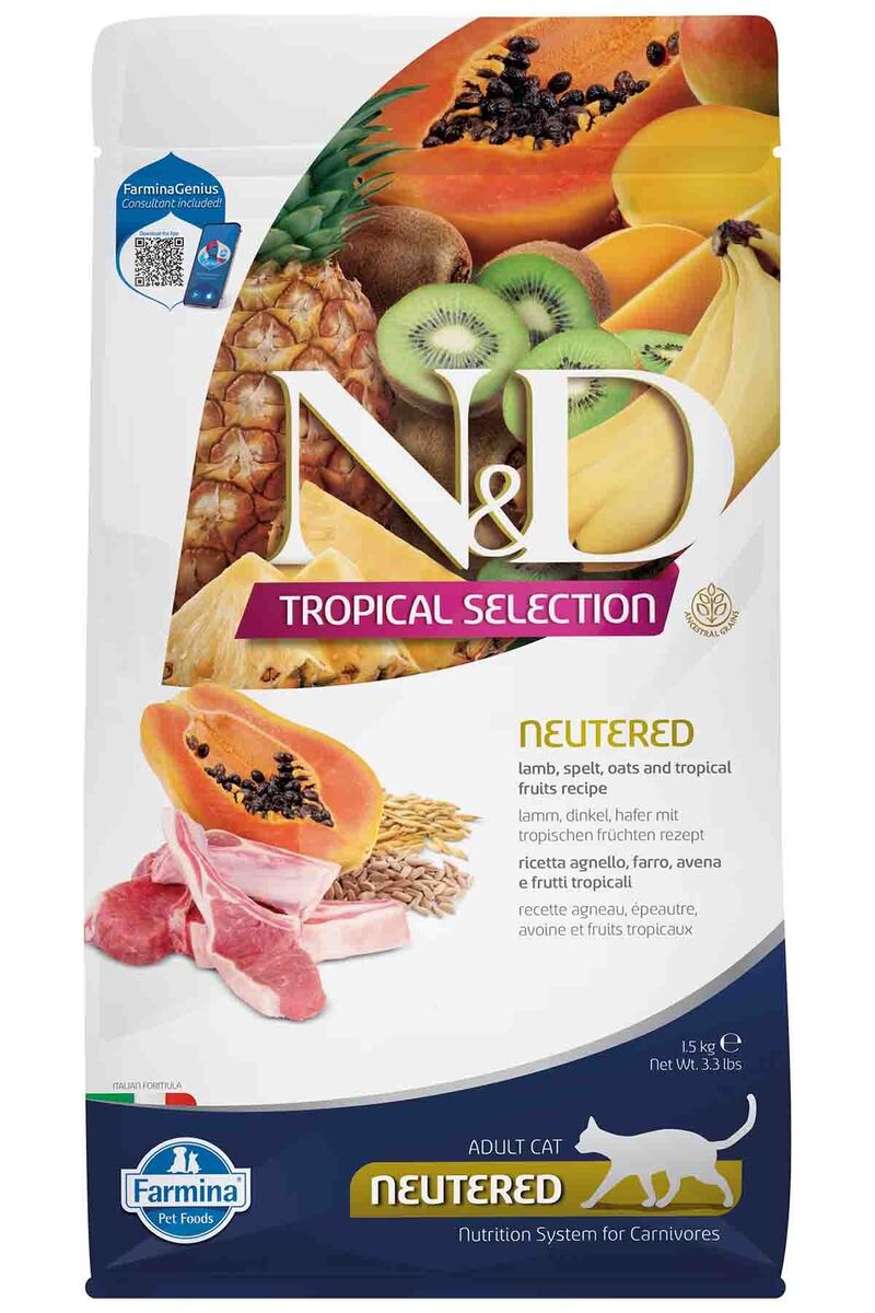 N&D ND Tropical Selection Kuzu Etli Kısırlaştırılmış Kedi Maması 1,5kg