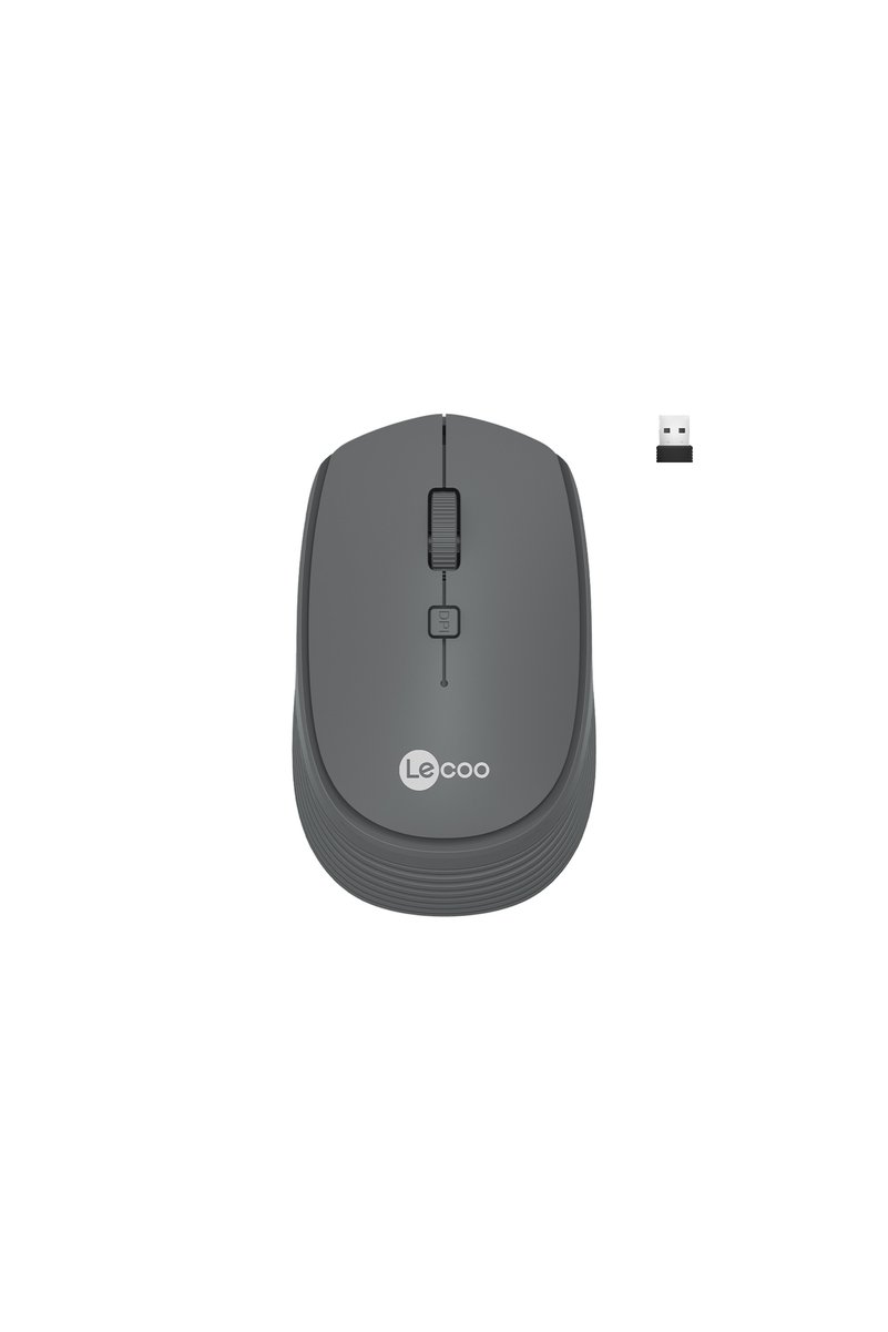 Lecoo Ws202 Kablosuz 1200dpı 4 Tuşlu Pc, Mac, Dizüstü Bilgisayar Ile Uyumlu Optik Mouse Gri