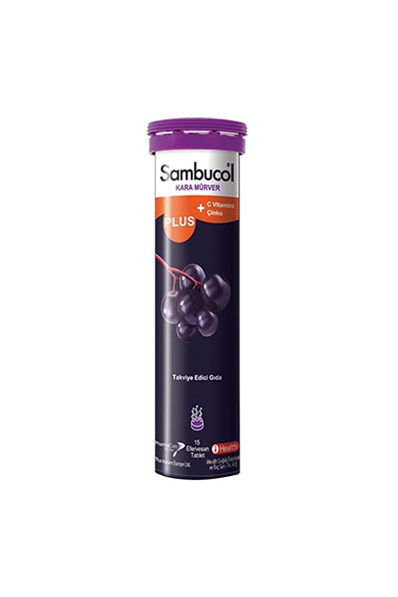 Sambucol Plus Kara Mürver + C Vitamini Çinko Takviye Edici Gıda 15 Tablet