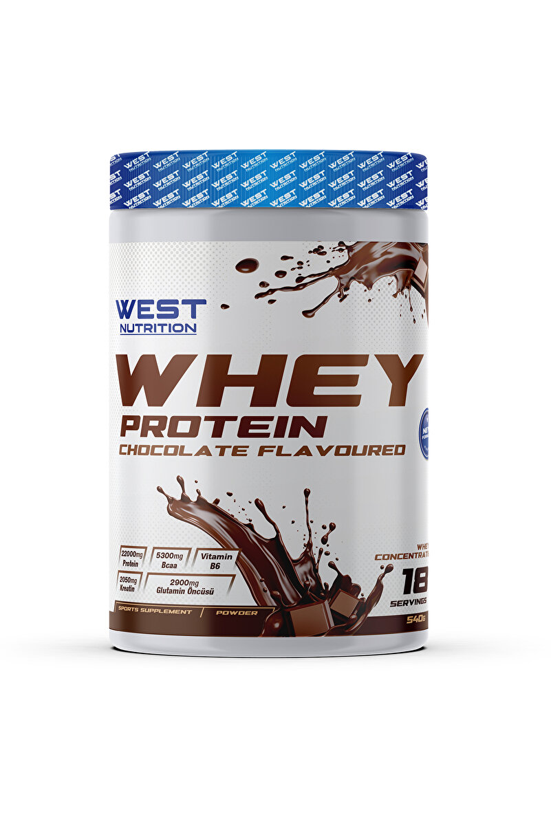 West Nutrition Whey Protein Tozu 540 gr 18 Servis Çikolata Aromalı