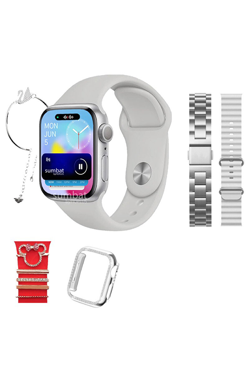 SUMBAT Kadın Akıllı Saat Smart Watch G9 Mini Kolye Koruyucu Hediyeli Ios ve Android Uyumlu 38mm 2.2inç