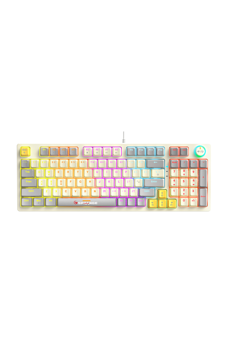 SPRANGE Mk-12 Beyaz Mekanik Gaming Klavye - Blue Switch - RGB Aydınlatmalı -Kablolu