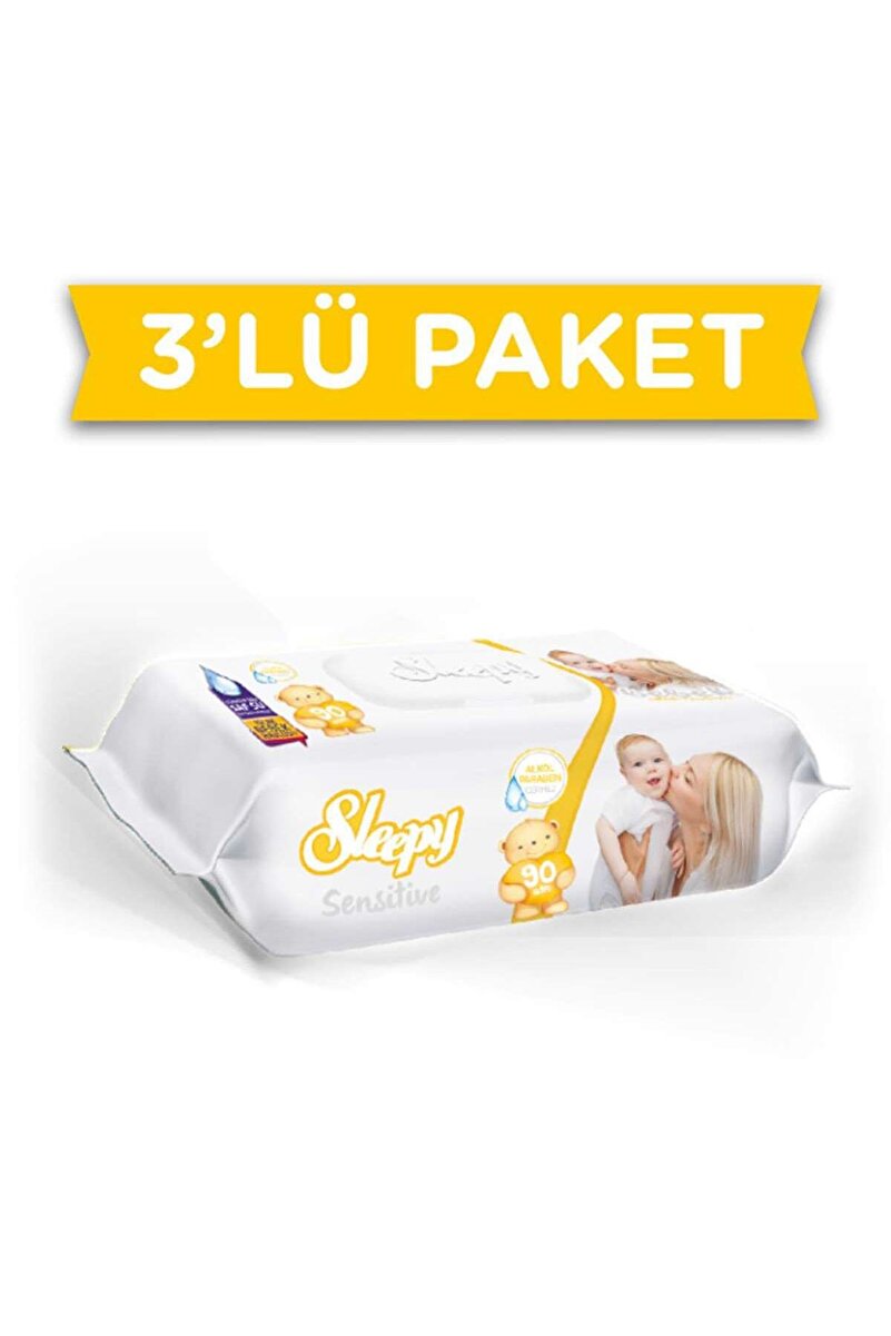 Sleepy 3'lü Sensitive Islak Havlu 90 Lı