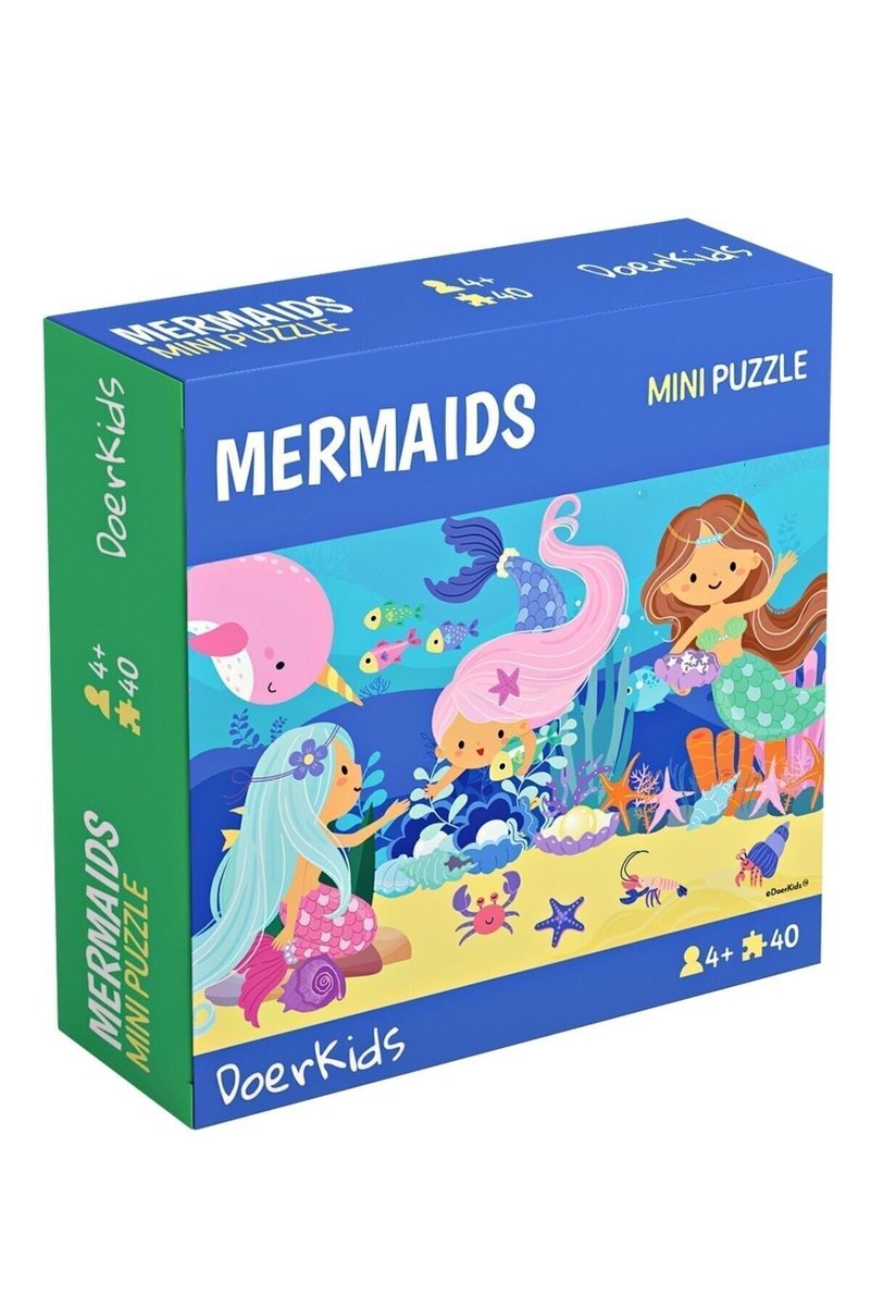 DoerKids Doer Kids Deniz Kızı Mini Puzzle 40 Parça Renkli
