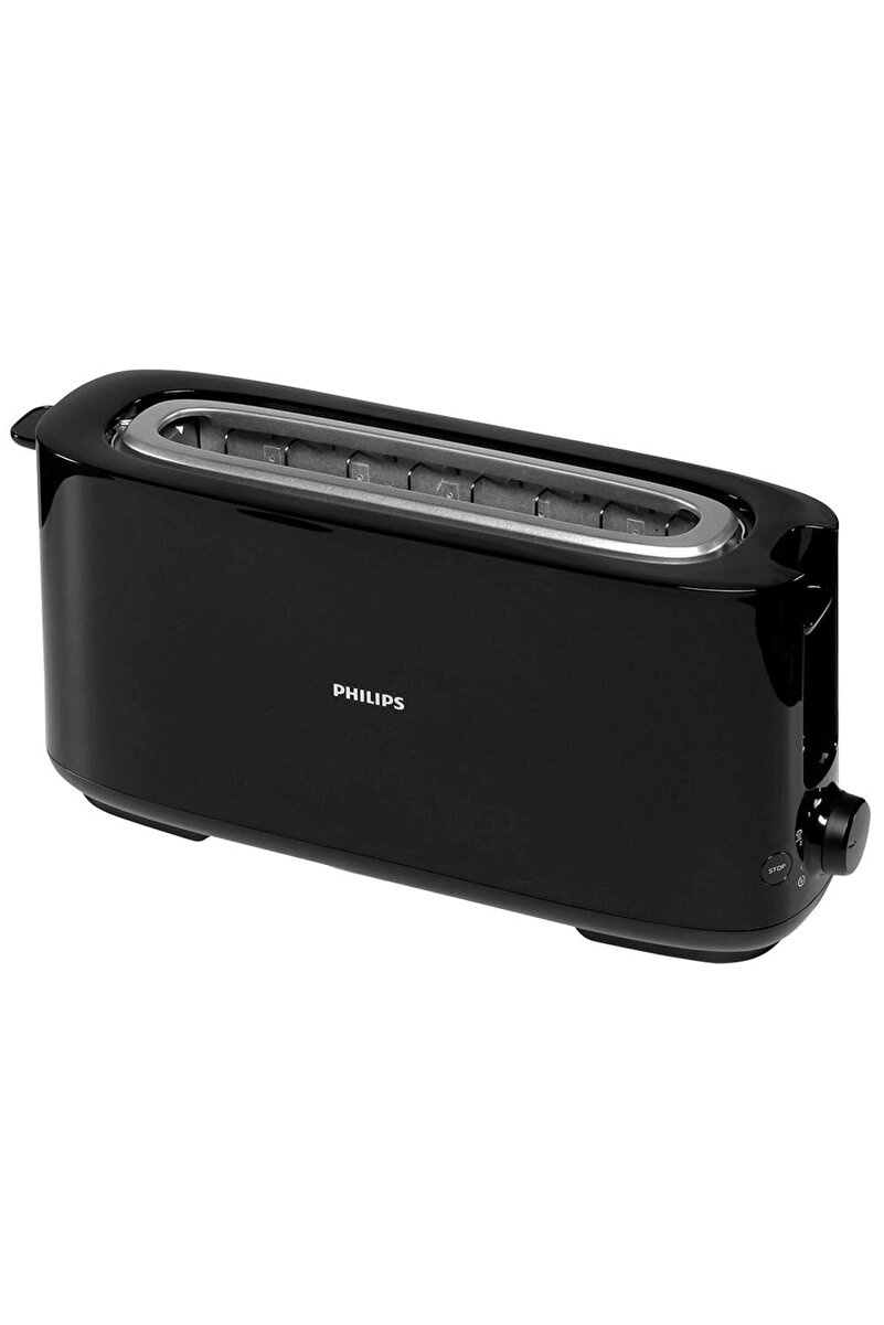 Philips Daily Collection Uzun Yuvalı Ekmek Kızartma Makinesi, Buz Çözme, 8 Kızartma Ayarı, Siyah, HD2590/90