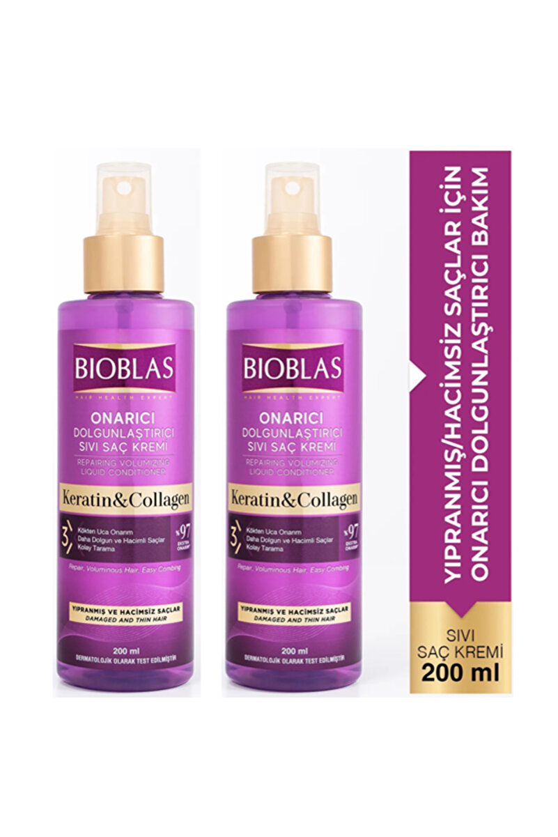 Bioblas Sıvı Saç Kremi 200 Ml Kolajen & Keratin (2 Adet)