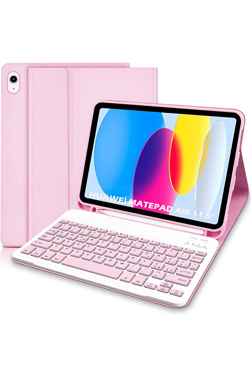 m.tk moveteck Huawei Matepad Air 11.5'' Uyumlu Bluetooth Özellikli Standlı Kalem Bölmeli Klavyeli Kılıf Manyetik