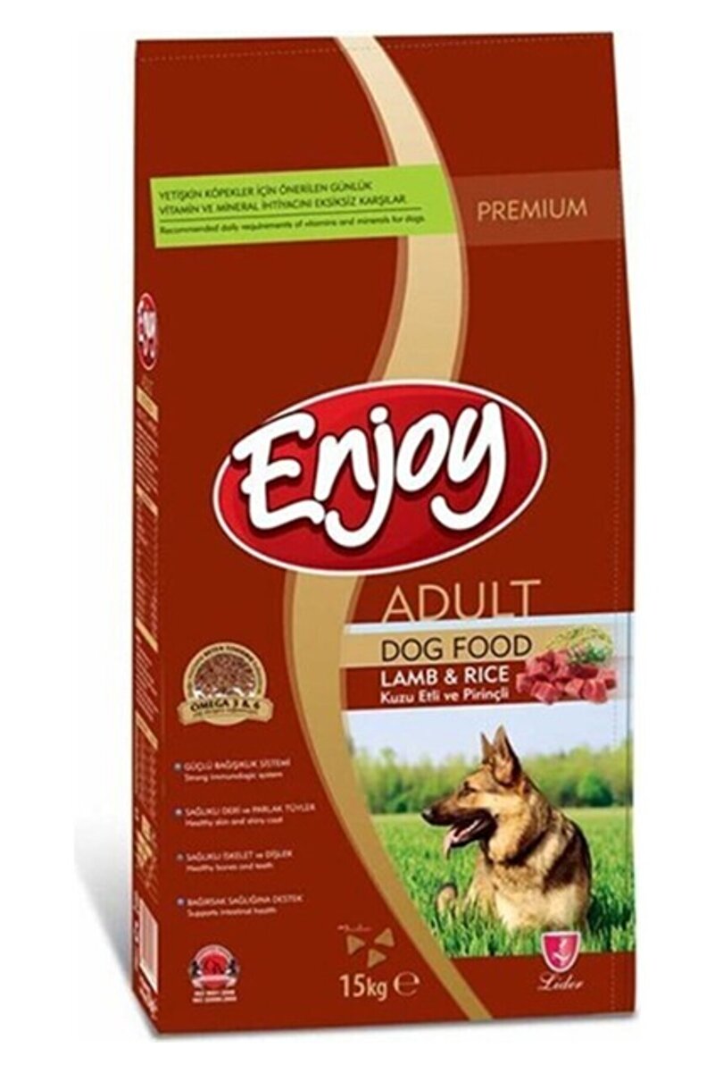 Enjoy Kuzulu ve Pirinçli Yetişkin Köpek Maması 15 kg