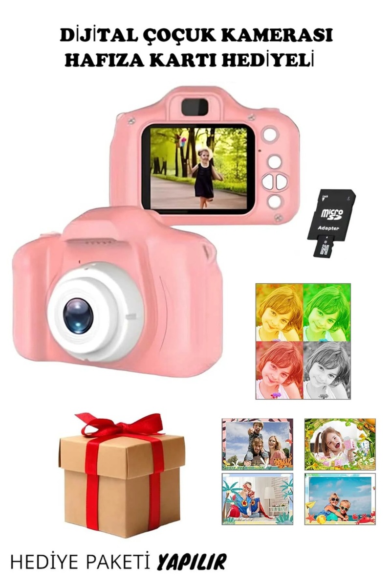 Mmctech Mini Fotoğraf Makinesi Çocuk Için Eğitici Video Kamera 1080p Hd Ekran Digital Usb Şarjlı Lens Camera