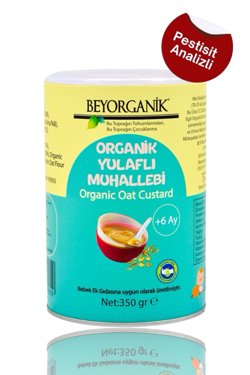 BEYORGANİK Bebek Ek Gıdası Organik Keçiboynuzlu Yulaflı Muhallebi 6ay