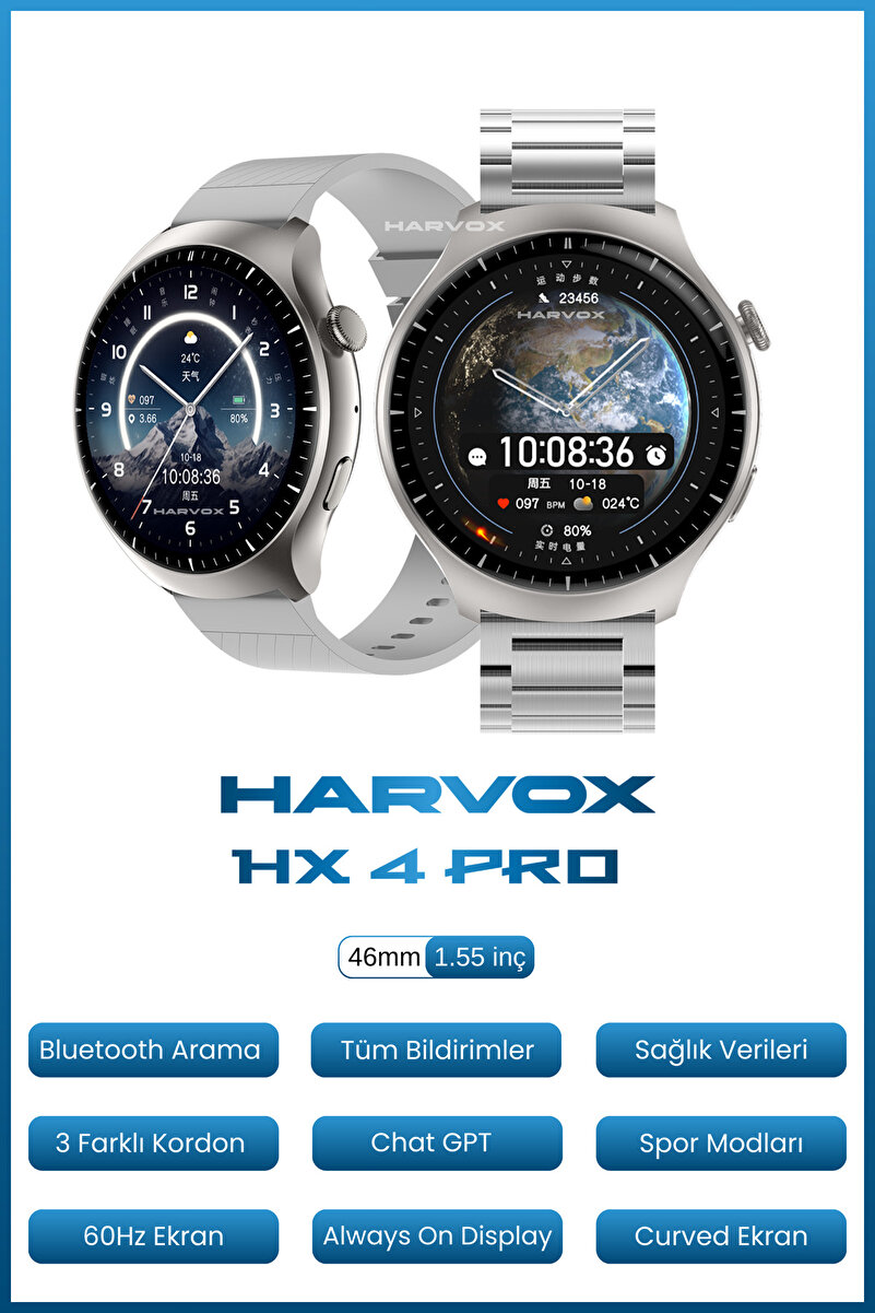 HARVOX Watch HX-4 Pro Akıllı Saat Iphone Ve Android Tüm Telefonlara Uyumlu