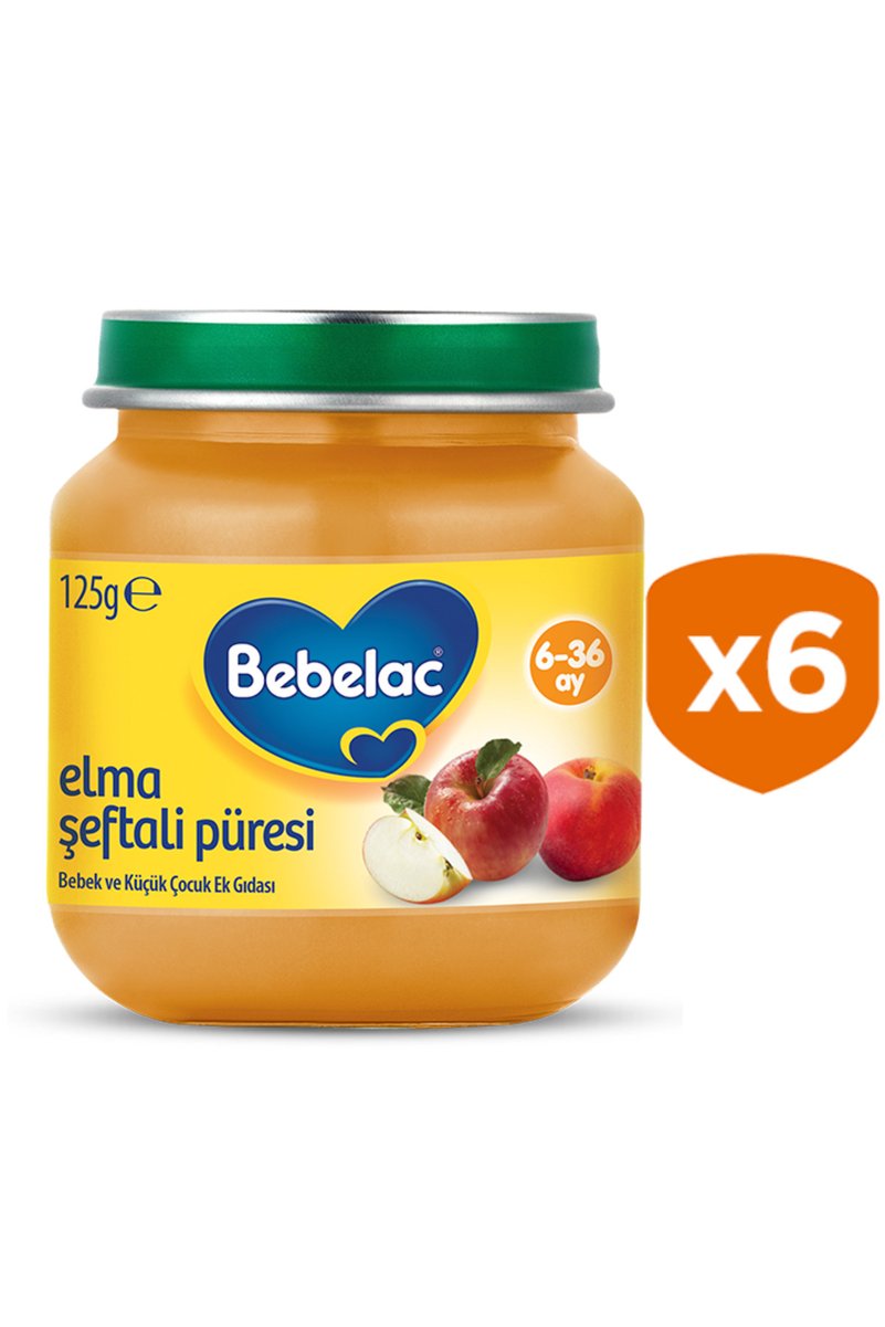 Bebelac Elma Şeftali Püresi 125 GR x6